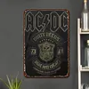 AC/DC - Panneaux en &eacute;tain m&eacute;tallique(20*30cm/30*40cm) - Musique