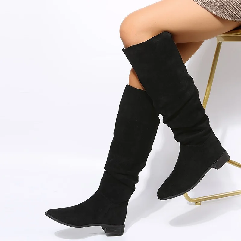 Breakj Breakj Boots Women's Autumn 2023 British Style Retro Thick And Sharp But Knee-High Boots