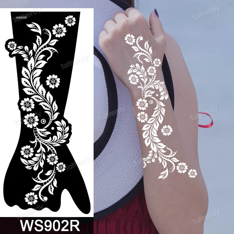 1 Sheet Flower Lace Henna Stencil Body Art Temporary Tattoo Sticker Airbrush Print Stencil Stamp Plates Template Mandala Wedding