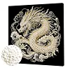 DIY Pearl Painting Dragon for Home Wall Decor with Frame(30x30cm)