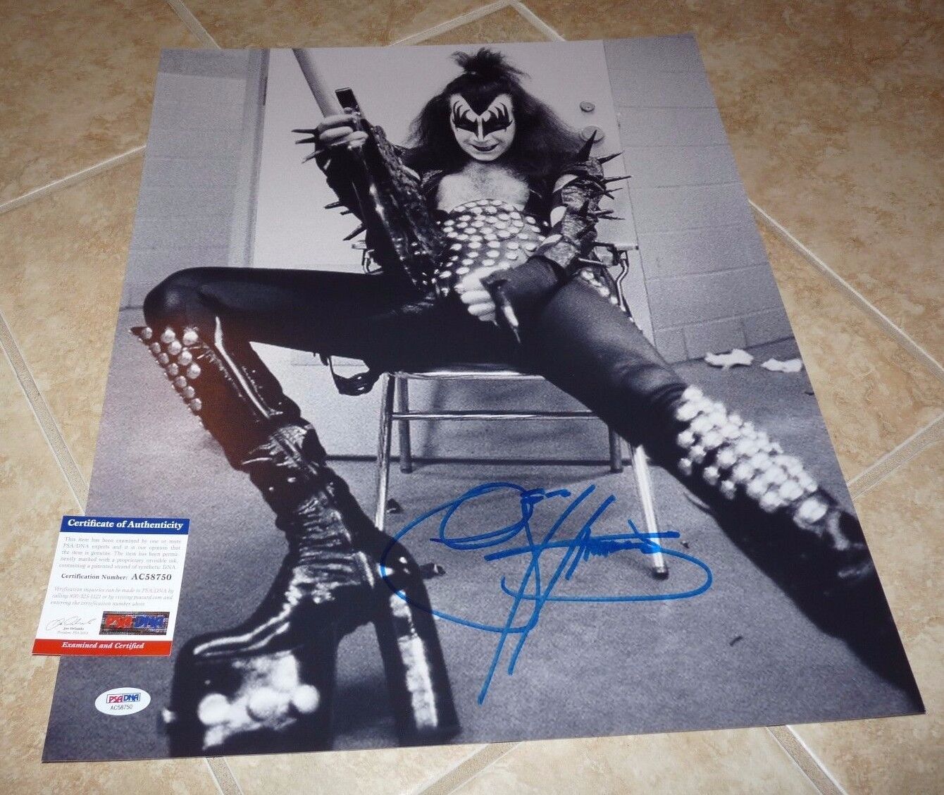 Gene Simmons KISS Signed Autographed 16x20 Photo Poster painting PSA Certified #2