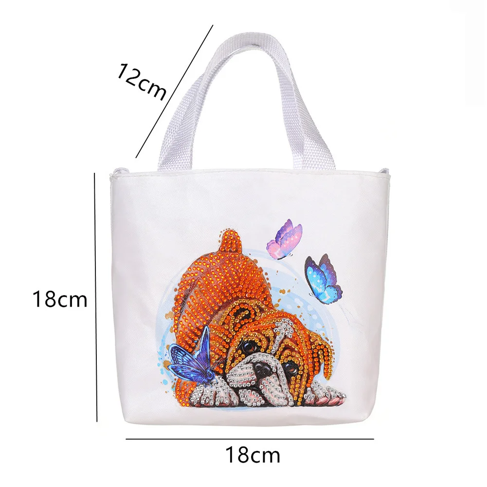 5D Diamond Painting Handbag DIY Canvas Puppy Storage Bag Tote Gift