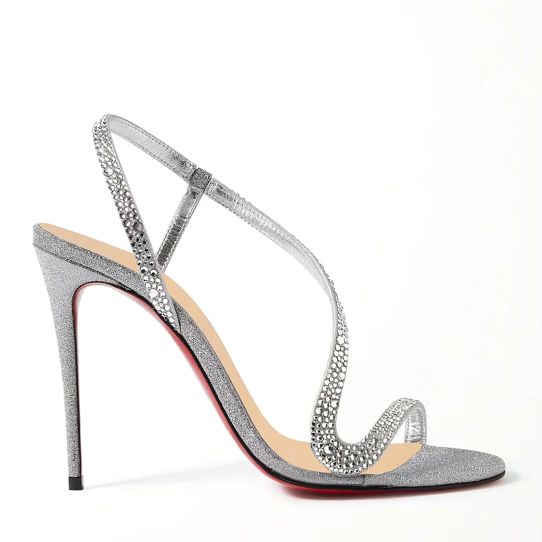 100mm/120mm Spotlight Wavy Straps Sandals Red Bottom  Sandals 