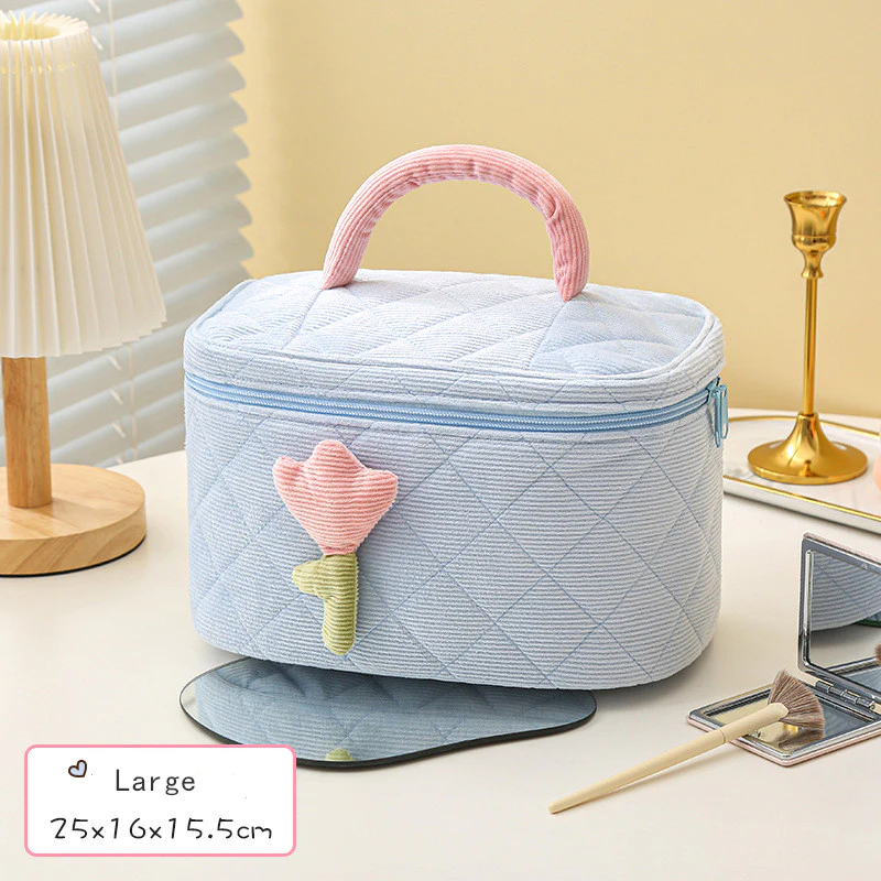 Cute Corduroy Cosmetic Bag