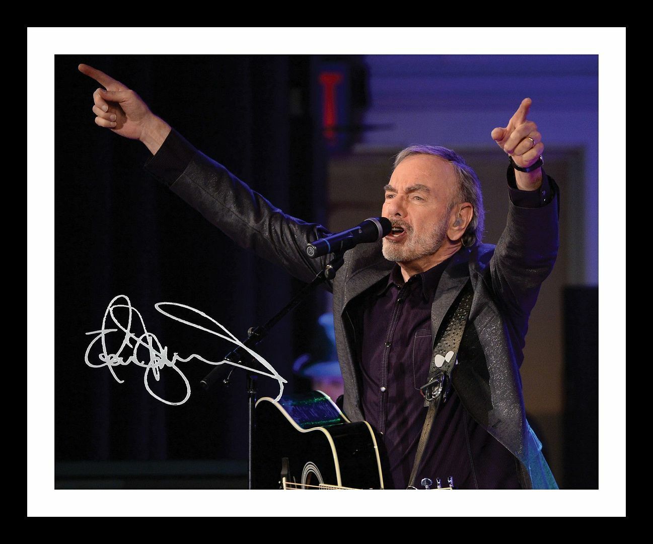 Neil Diamond Autograph Signed & Framed Photo Poster painting