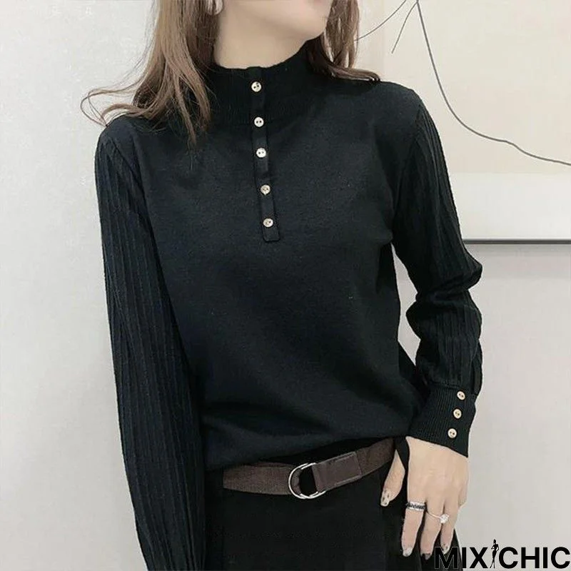 Half-Neck Sweater Women's Loose-Fitting Foreign-Style Bottoming Sweater