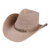 Men's Sun Protection Hat Western Cowboy Straw Hat Summer Travel Jazz Hat