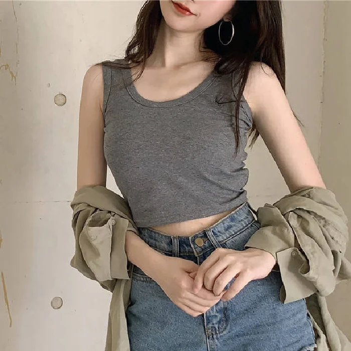 Brownm Brownm Suspenders With Bottom Sleeveless Sling Student Top Spring / Summer 2023 Women Wear A Tight Crop Vest