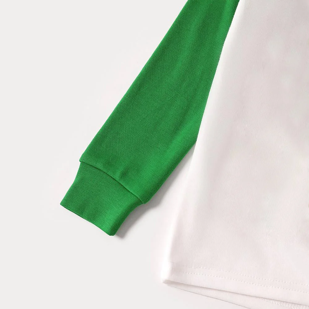 Family Christmas 2024 Family Memories Together Print Long Sleeve Top With Green & Black Plaid Christmas Family Matching Pajamas