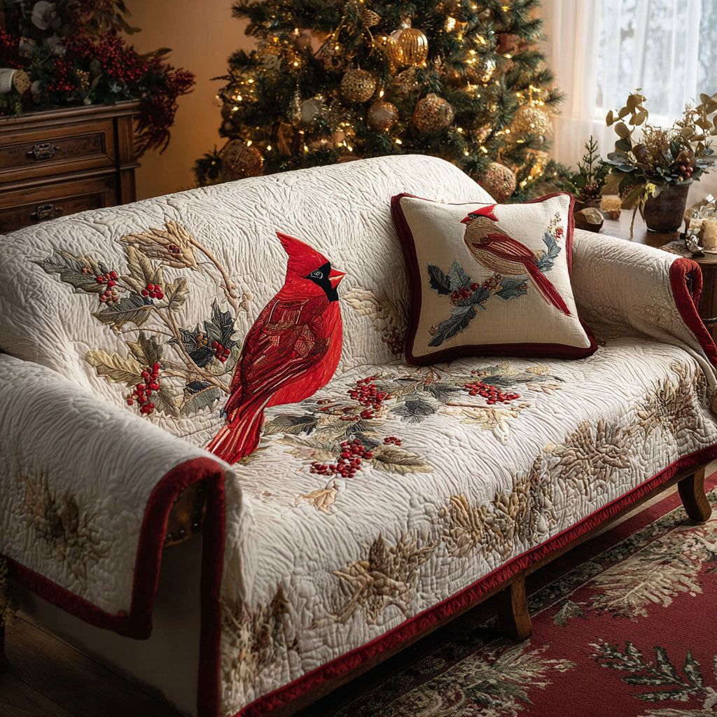 Cardinal Joy Quilted Sofa Cover NCU0DK11493 everthome
