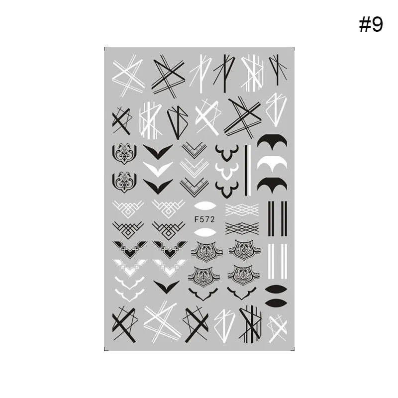 Heart Love Design 3D Nail Sticker English Letter Stickers Face Pattern Trasnfer Sliders Valentine's Day Nail Art Decoration-Nail Inspo