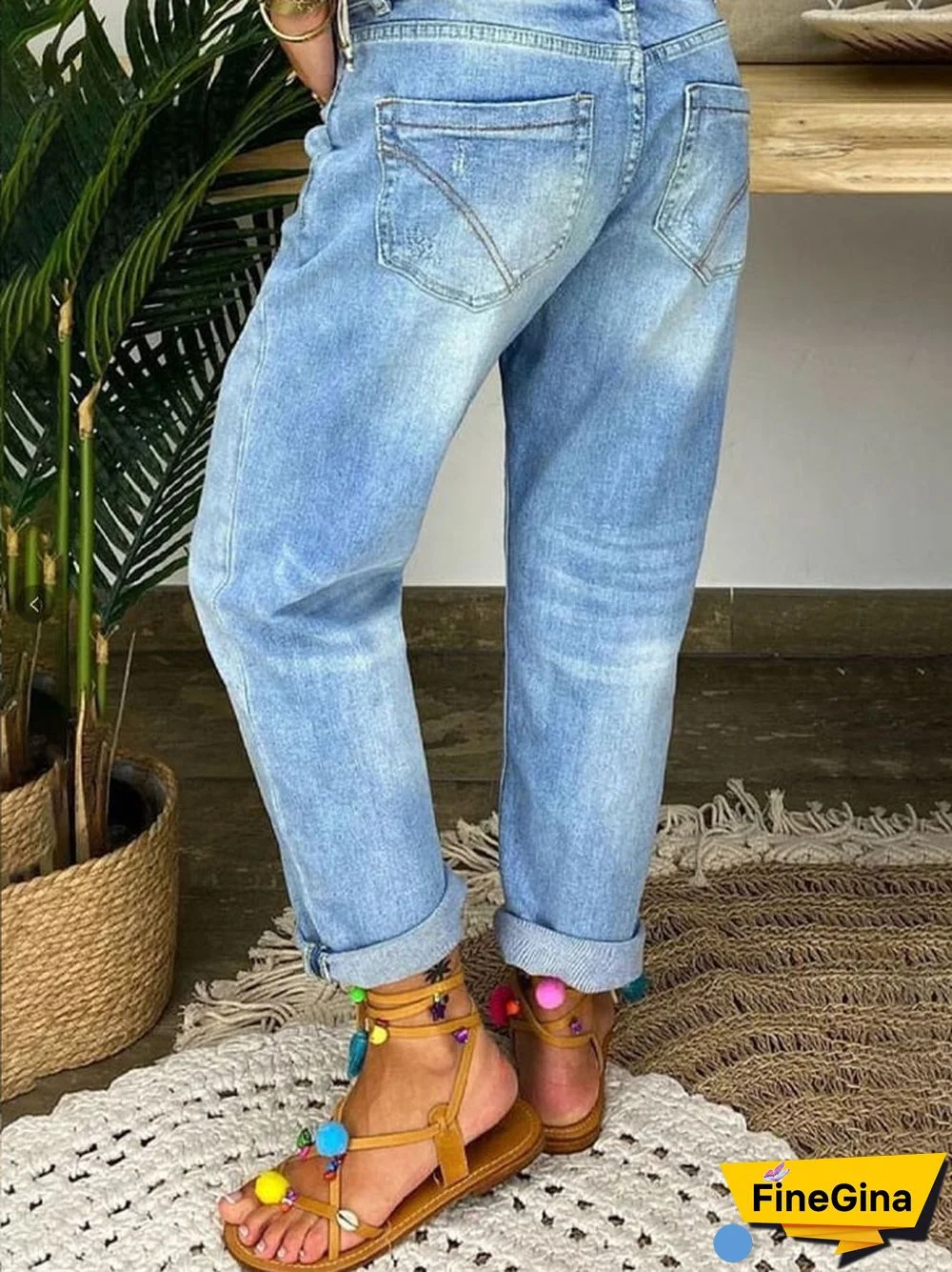 Women's Casual High Waist Loose Jeans