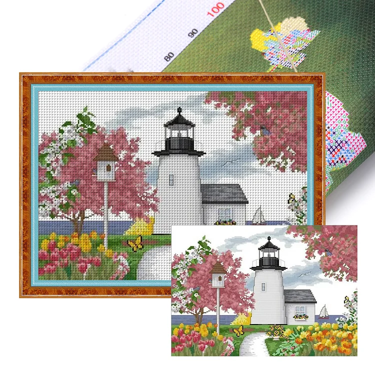 Lighthouse Seven - Printed Cross Stitch 14CT 44*34CM