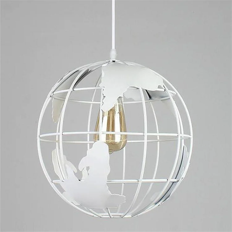 8'' Globe-shaped World Map LED Retro Pendant Lights Hanging Ceiling Lights - Appledas