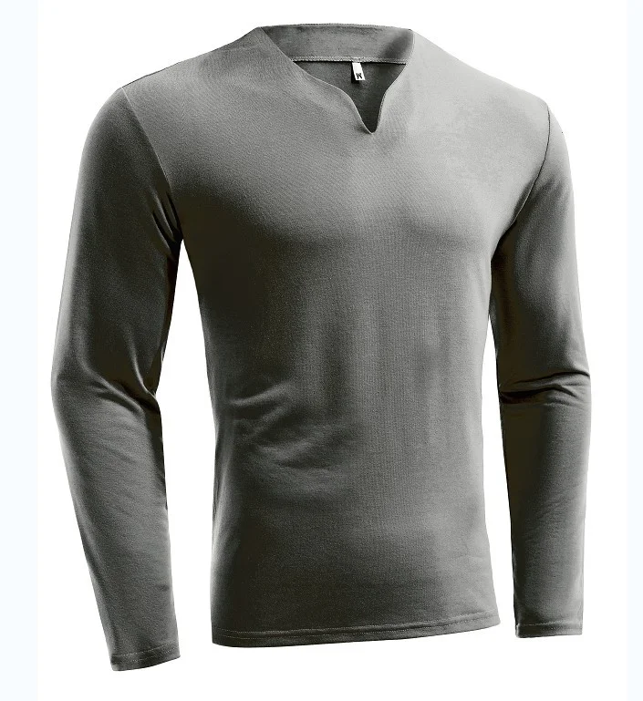 Uveng Uveng New Hot Fitness Plus-Size Sports T-Shirt Men's Elastic Comfortable Long-Sleeved Autumn V-Neck