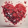 Roses rouges en forme de c&oelig;ur pour la Saint-Valentin, kits sp&eacute;ciaux de peinture en forme de per&ccedil;eur partiel 5d DIY pour adultes d&eacute;butants, peintures d