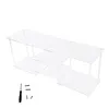 [US Local Warehouse] 55 Inch Acrylic TV Stand for TVs Up To 60 Inch TV Media Console Table with Open Storage Shelves Entertainment Center for Living Room Bedroom Gaming Room