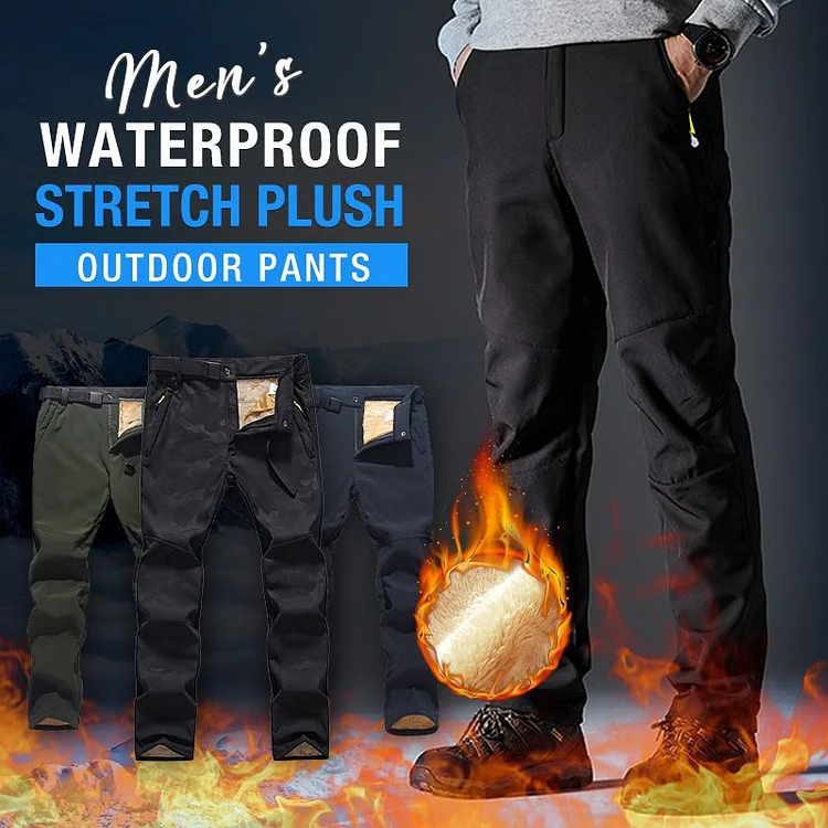 Men’s Waterproof Warm Plush Winter Outdoor Pants