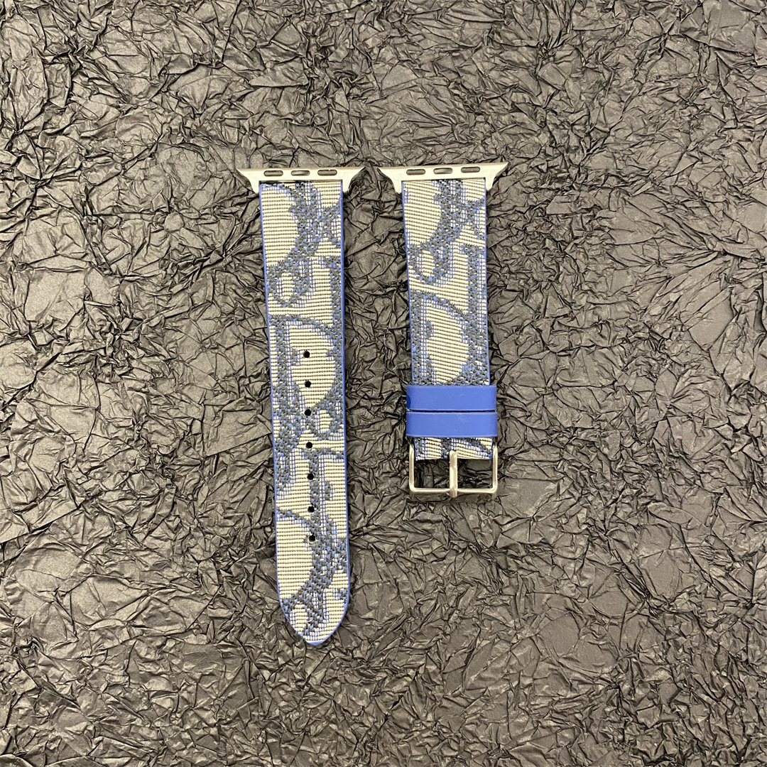 Christian Dior Premium Jacquard Fabric Apple Watch Full Series Replacement Straps