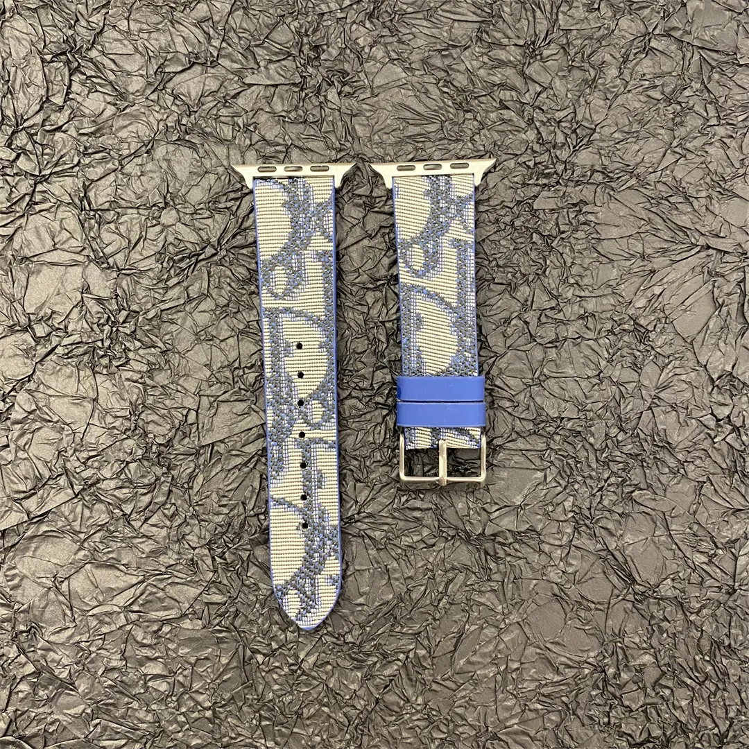 Christian Dior Premium Jacquard Fabric Apple Watch Full Series Replacement Straps