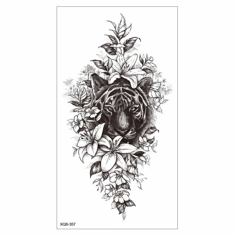 Waterproof Tattoo Sticker Temporary Tattoo Black Rose Tattoo Leg Chest Arm Tattoo Man Woman Tattoo Skin Tattoo Art Tatouage TaTy 712