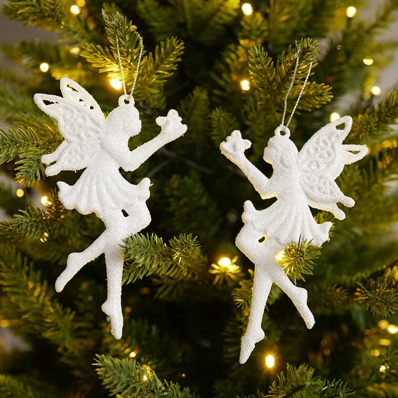 Xmas Tree Pendants Snowflake Angel Deer Hanging Ornaments Christmas Decorations For Home Kids Toy 2022 Navidad New Year Party