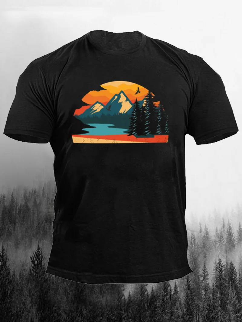 Outdoor Forest View Printed Comfy T-Shirt in  mildstyles
