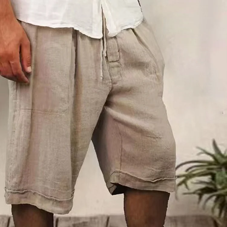 BrosWear Casual Beige Breathable Shorts