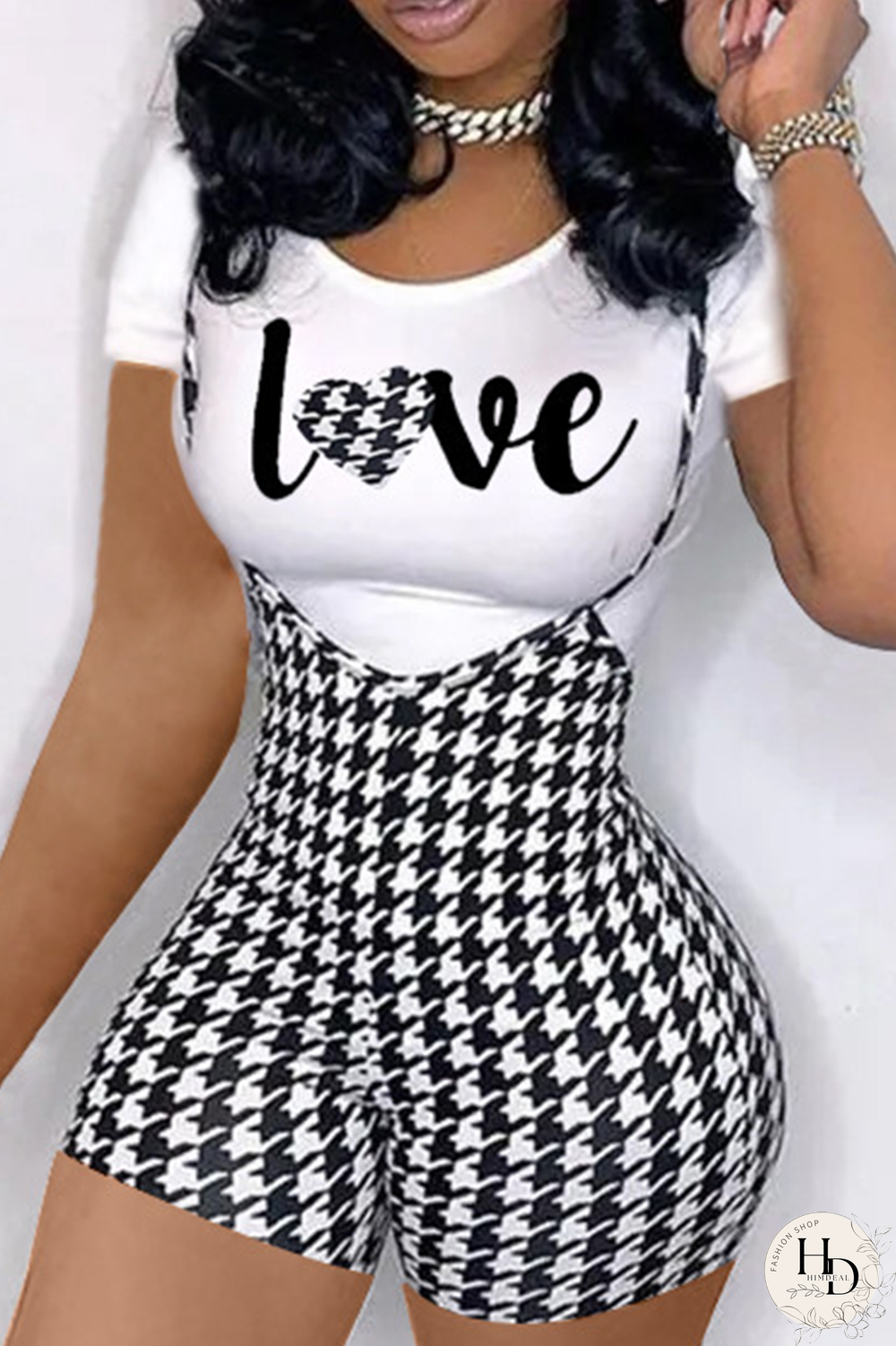 White Sexy Print Patchwork O Neck Plus Size Two Pieces