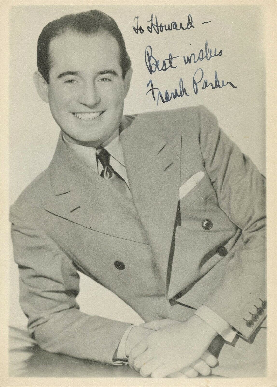 Vintage FRANK PARKER Signed Photo Poster painting