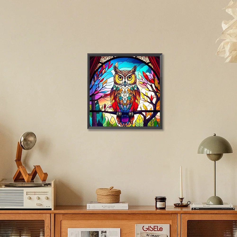 Diamond Painting - Full Round Drill - Owl(Canvas|30*30cm)