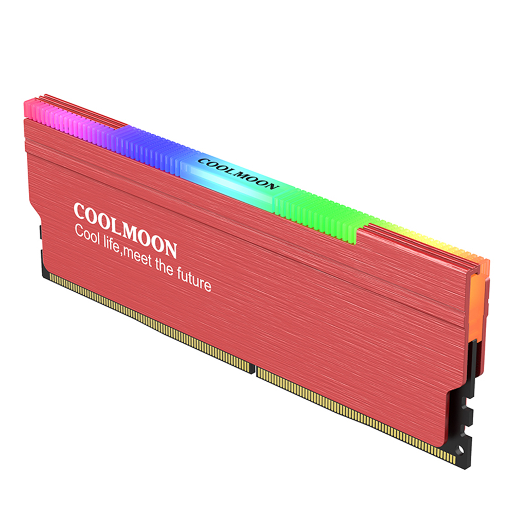 

COOLMOON CR-D134S ARGB RAM Heatsink Heat Spreader Cooler for Desktop PC, Red, 501 Original