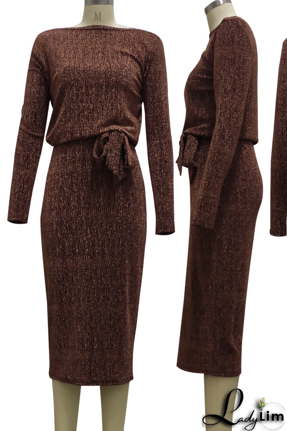 Burgundy Casual Solid Split Joint Off the Shoulder Waist Skirt Dresses