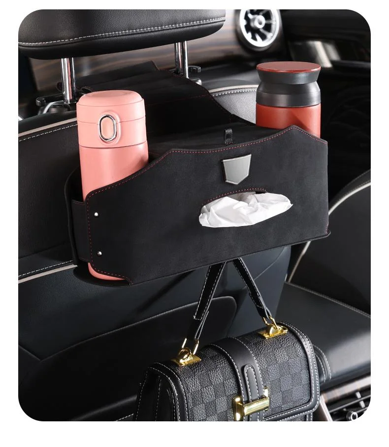 Car seat back suede hanging storage box