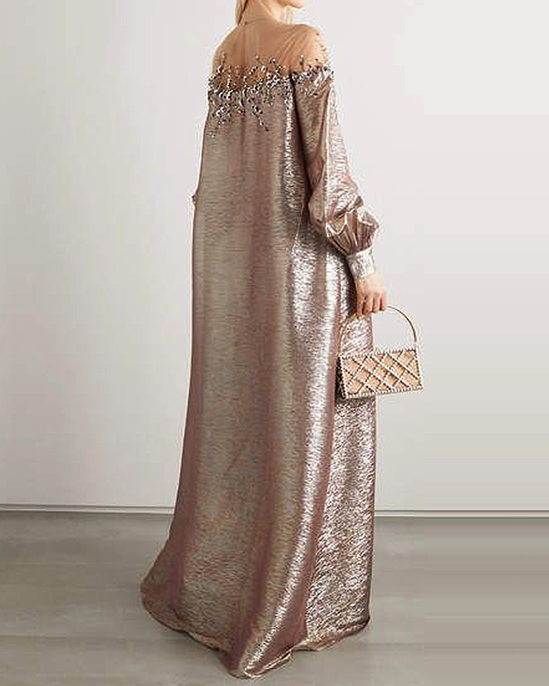 oversize shiny maxi dress