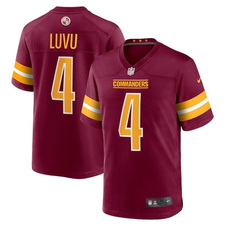 Youth  #4 Frankie Luvu Burgundy Washington Commanders Game Jersey