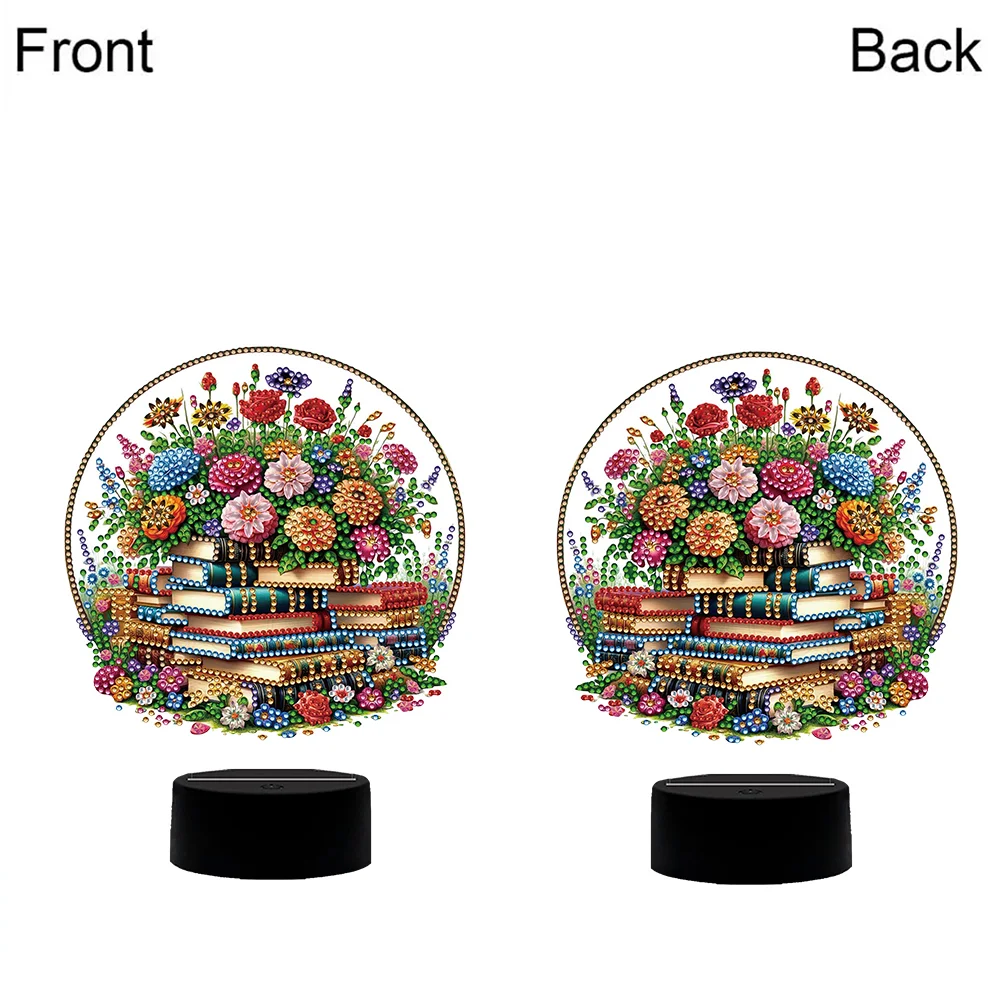 5D DIY Flower Book Diamond Painting Night Light Diamond Art Lamp Home Decor