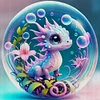 Crystal Ball Zodiac-Dragon-11CT Stamped Cross Stitch 40*40cm/15.75*15.75in