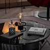 Retro Nostalgic Candlelight LED Touch Desk Lamp TYP-C Rechargeable Desk Lamp Aluminum Glass Candlelight Water Drop Magnetic Field Driven Swing Desk Lamp
