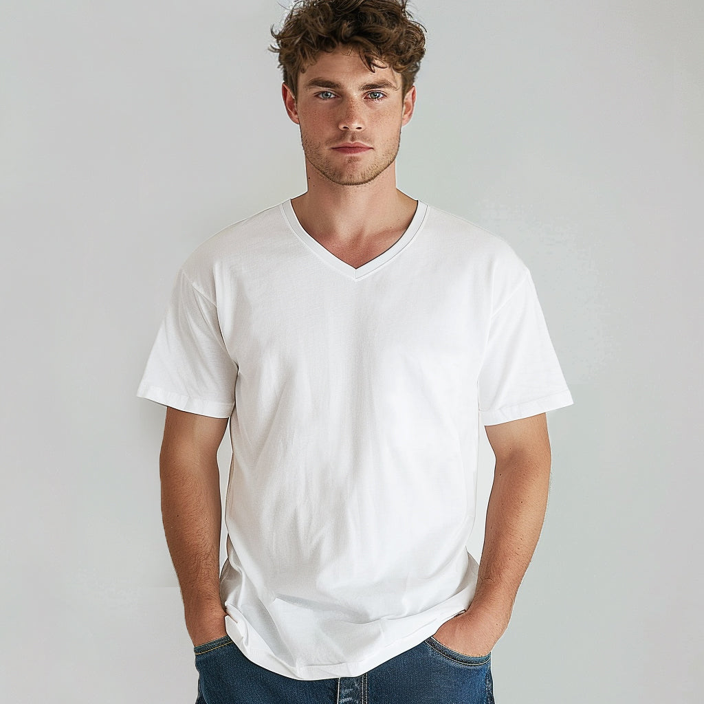 Cotton V Neck T-Shirt