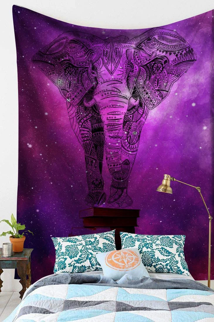 Bohemian Mandala Elephant Tapestry Wall Hanging Sandy Beach Picnic Throw Rug Blanket Camping Tent Travel Sleeping Pad Bedspread