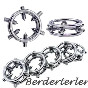 pornhint Pornhint 5 Size Stainless Steel Adjustable Spike Stimulator Ring Delay Chastity Cage
