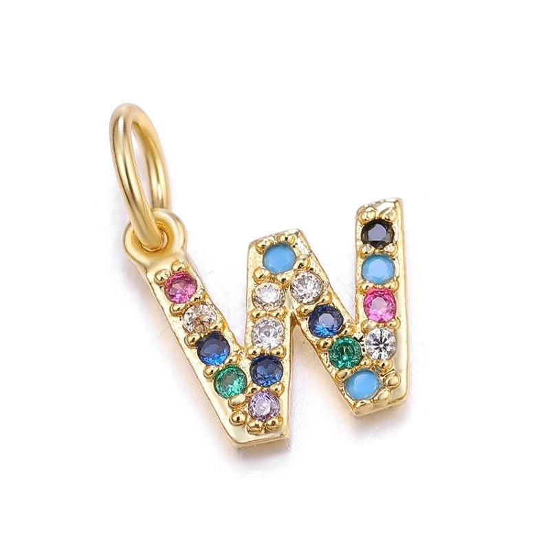 1 Piece Copper Zircon Letter Pendant Jewelry Accessories