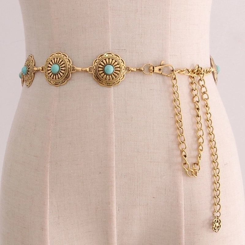 Ethnic Style Geometric Metal Women’s Chain Belts 1 Piece