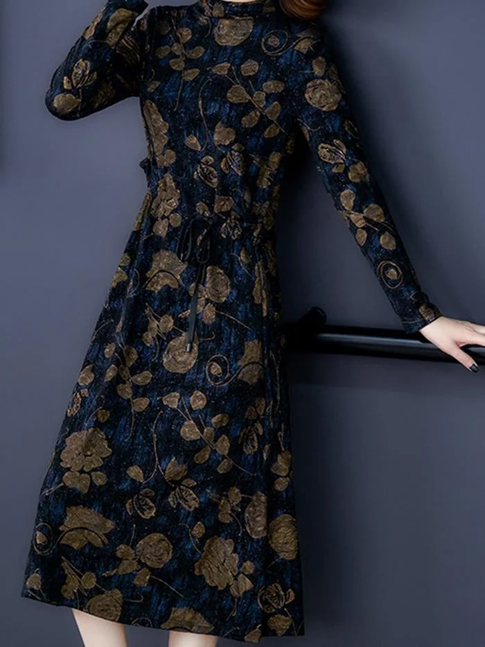 Fashion Plus Size Long Sleeve Dress