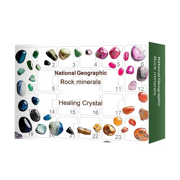 Mineral Crystal Stone Display Collect Box 24 Days Christmas Advent Calendar gbfke