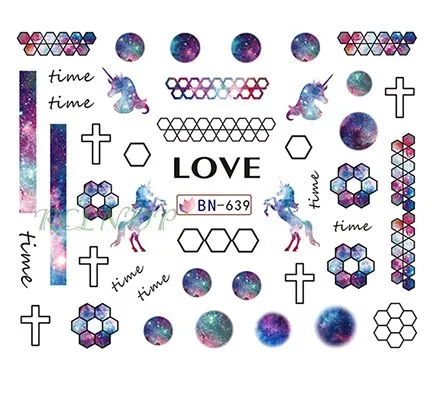 Water sticker for nail art decoration slider skull witch with rose flower watercolor ink design decal lacquer accessoires