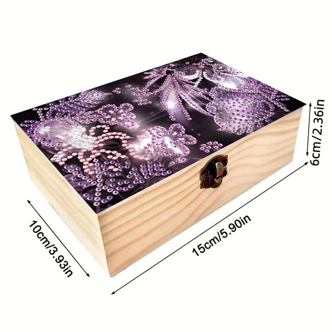 Purple Ambiance DIY Wooden 5D Diamond Art Diamond Art Storage Box for Adults