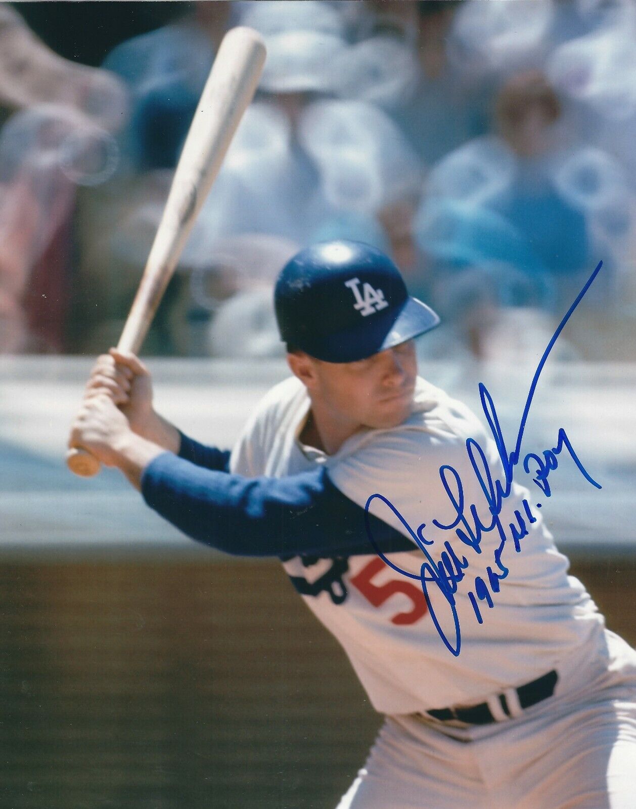 Signed 8x10 JIM LEFEBVRE ROY 65 Los Angeles Dodgers Autographed Photo Poster painting - COA