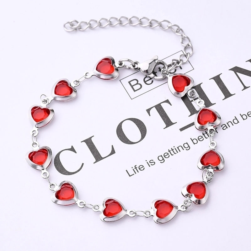 Ethnic Style Classic Style Artistic Heart Shape Simple Transparent 304 Stainless Steel Glass Bracelets In Bulk